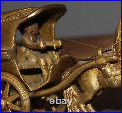 Vintage hand made brass horse carriage figurine