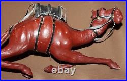 Vintage hand made dromedary camel leather statuette