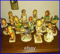 Vintage lot of 22 Hummel porcelain figurines. Goebel W. Germany