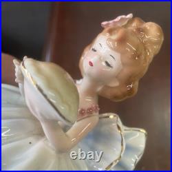 Vintage rare large josef originals girl with apple pie As Is