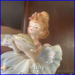 Vintage rare large josef originals girl with apple pie As Is