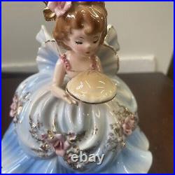 Vintage rare large josef originals girl with apple pie As Is