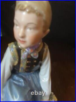Vintage royal copenhagen Rare Amager Boy Figurine Carl Martin Hansen 12414
