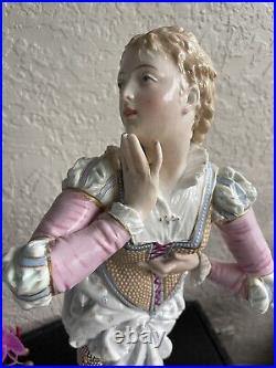 Vion & Baury Antique French Marked Bisque Porcelain Figurine Statue Woman Large