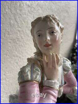 Vion & Baury Antique French Marked Bisque Porcelain Figurine Statue Woman Large