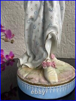 Vion & Baury Antique French Marked Bisque Porcelain Figurine Statue Woman Large