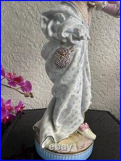 Vion & Baury Antique French Marked Bisque Porcelain Figurine Statue Woman Large