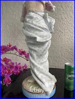 Vion & Baury Antique French Marked Bisque Porcelain Figurine Statue Woman Large
