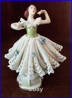 Volkstedt Dresden Porcelain Lace Ballerina Figurine