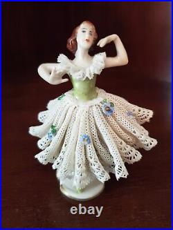 Volkstedt Dresden Porcelain Lace Ballerina Figurine