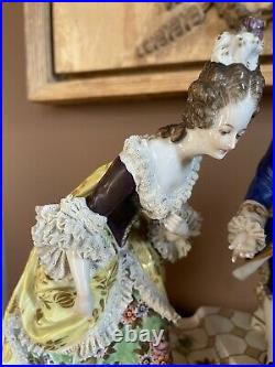 Volkstedt porcelain figurine dresden lace rare group