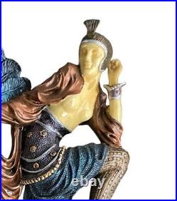 Vtg Art Deco Fan Dancer Figurine Chiparus Design statue sculpture woman large