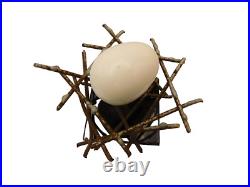 Vtg Glen Davis Welded Wire Egg In Nest On Base Abstract Art Mini Sculpture