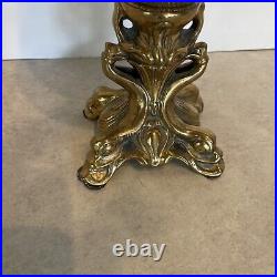 Vtg Hinged Porcelain Egg Cherubs Gold Bronze Duck Base 14¼ Tall 6 Diameter