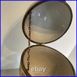 Vtg Hinged Porcelain Egg Cherubs Gold Bronze Duck Base 14¼ Tall 6 Diameter