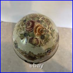 Vtg Hinged Porcelain Egg Cherubs Gold Bronze Duck Base 14¼ Tall 6 Diameter