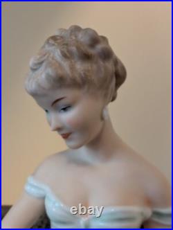 Wallendorf 1764 Porcelain Figurine 1590/3 Seated Lady Holding A Fan 10.25 Tall Wallendorf 1764 Porcelain Figurine 1590/3 Seated Lady Holding A Fan 10.25 Tall