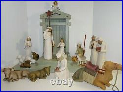 Willow Tree Nativity Creche Holy Family Wise Men Shepherds Camel Sheep 20+ Pcs