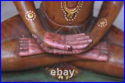 Wood statue Jainism mahaveer swami temple collectable decorative antique art